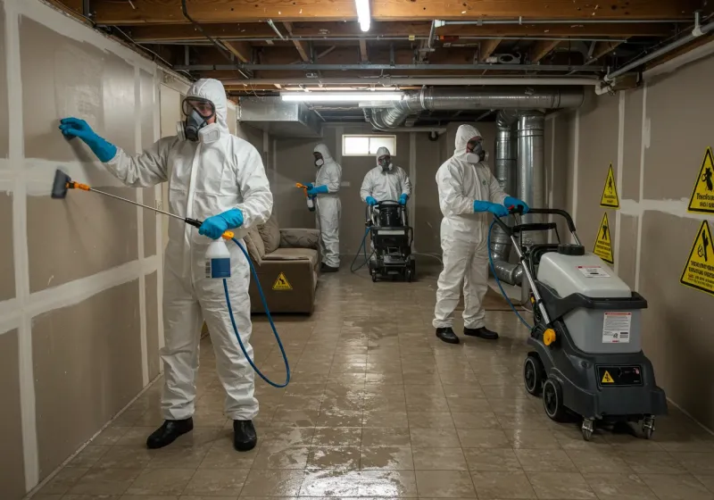 Basement Moisture Removal and Structural Drying process in Tobaccoville, NC